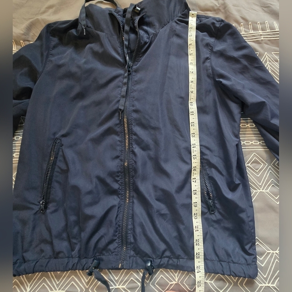Zyia Active Navy With Rainbow Stripes Windbreaker Size Medium - Picture 8 of 12